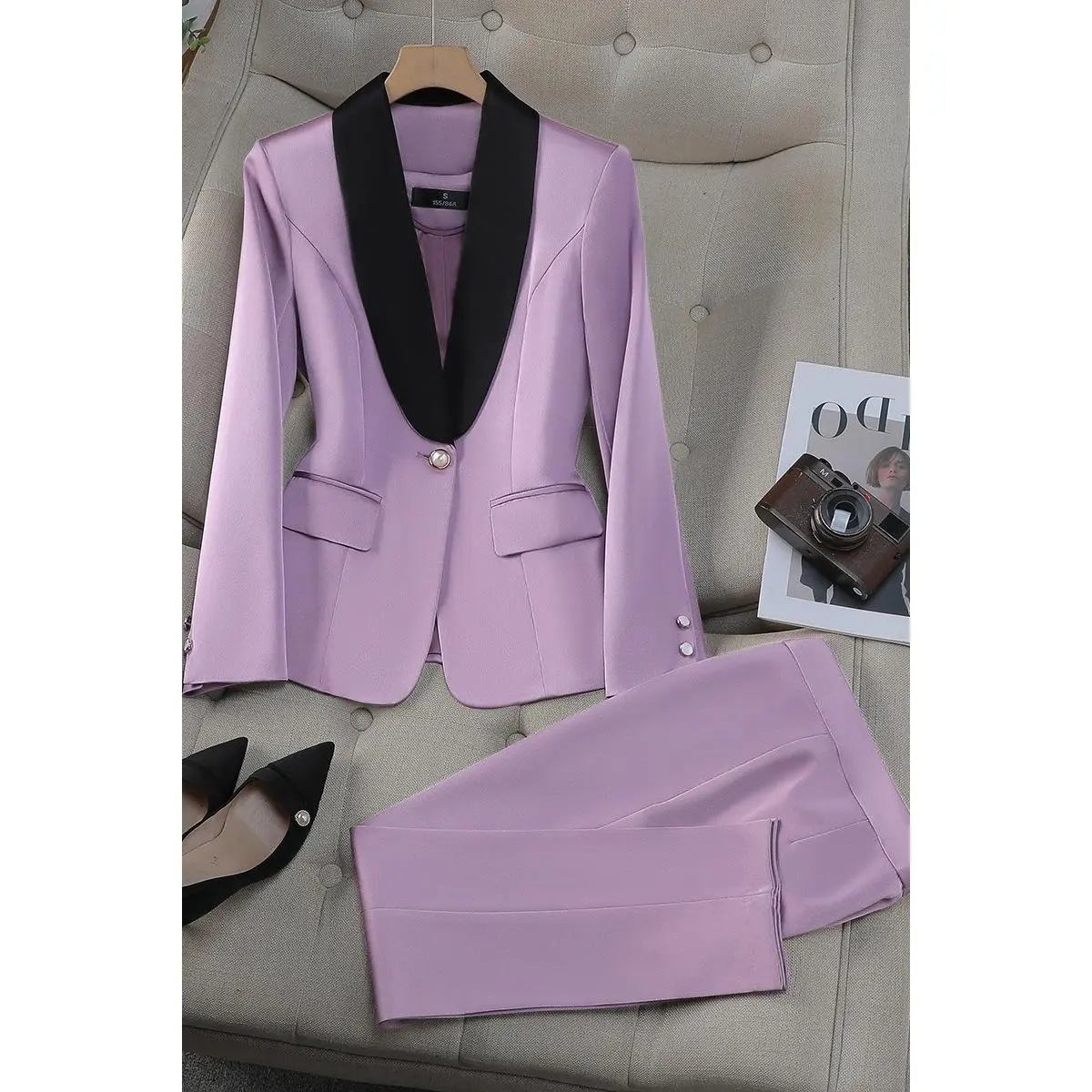 9608 Purple Suit+Pants Polyester Fiber 1