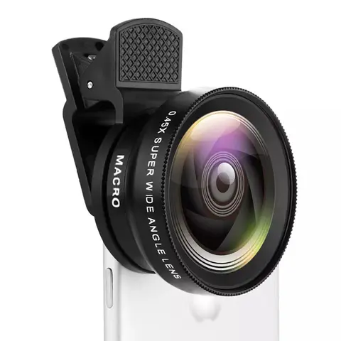 Super Wide Angle & 12.5x Macro Lens, 2-in-1 Clip-On Camera Lens Kit, Universal Phone Lens for iPhone and Android Smartphones, Smartphone Lens Attachment, Mobile Camera Accessories, Cell Phone Accessories