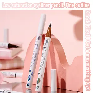 3pc xixi makeup eyeliner pencil white handle design black white red brown color soft brush head waterproof liquid eyeliner pen