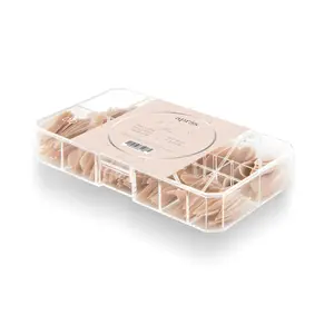 Apres Neutrals Gel-X Alex Box Of Tips, 11 Sizes 00-9, Soft Gel Tip Box, Extensions (150pcs) (Natural Stiletto Medium, 150pcs)