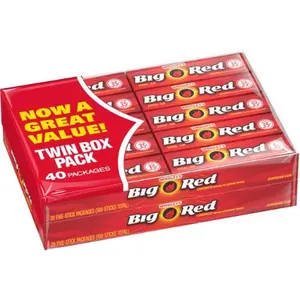 Wrigley’s Big Red Chewing Gum Bulk Pack - 40 Packs, 5 Sticks Each (Snack, Chewing Gum)