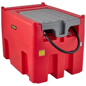 fathersdaygift  VEVOR Portable Diesel Tank, 116 Gallon Capacity 10 GPM Flow Rate, Diesel Fuel Tank with 12V Electric Transfer Pump and 13.1ft Rubber Hose, PE Diesel Transfer Tank for Easy Fuel Transportation, Red