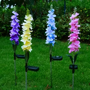 2/4PCS Solar Garden Lights, Solar LED Hyacinth Lights Waterproof Outdoor Lights, Two Lighting Modes, Outdoor Wedding Party Garden Courtyard Lawn Cemetery Decoration Solar Christmas Lights