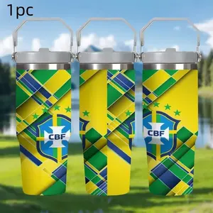 1pc 30oz CBFStainless Steel Thermos - Featuring a Lid And Handle, Stylish Design, Perfect for Car Trips And Outdoor Activities, an Excellent Gift for Friends, Family,The ideal gift for a festival