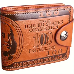 Men's US dollar bill wallet credit card photo holder