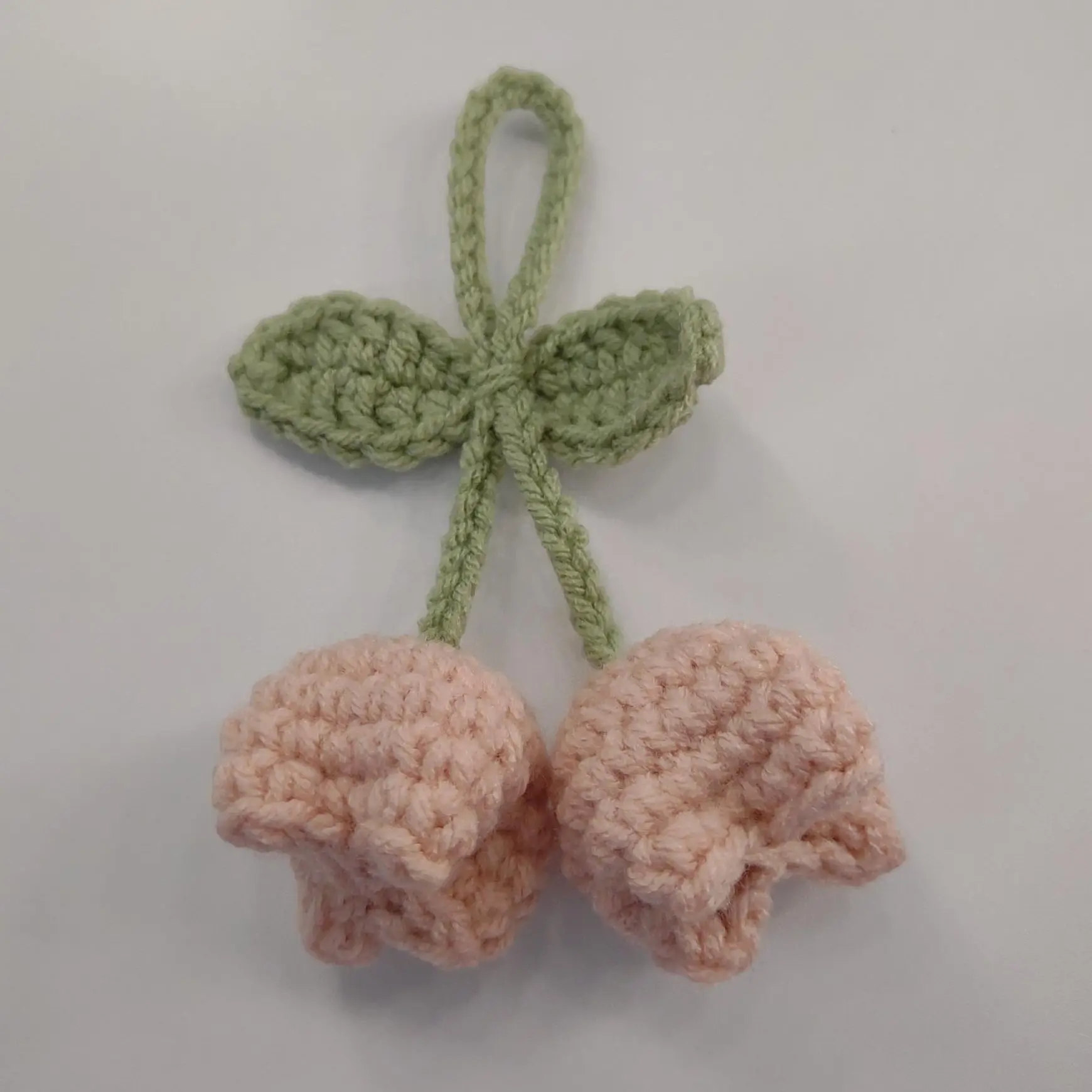 Sweet Tulip Crochet Keychain  Handmade Tulip Keychain — Aesthetic Bag & Key Accessory
