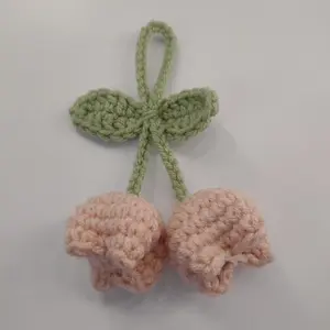 Sweet Tulip Crochet Keychain  Handmade Tulip Keychain — Aesthetic Bag & Key Accessory