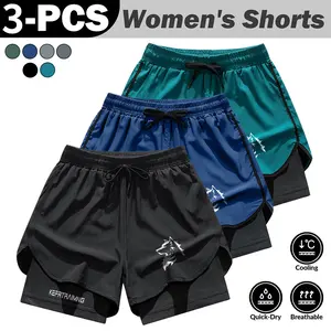 Men's multi-piece quick-dry breathable outdoor sports shorts, slim-fit adjustable high-elastic work shorts set