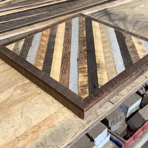 Wolf Hill Makers Reclaimed Barn Wood Thin Planks 3/8" Thick for Accent Wall or Hobby Art Projects Easy Install with Glue and Brad Nails