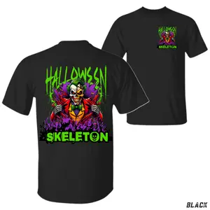 Halloween Skeleton T-Shirt, Crazy Joker Skull Ripping Suit Graphic, Spooky Clown Costume Tee, For Horror Fans & Trick-or-Treat Lovers, Funny Scary Halloween Party Shirt