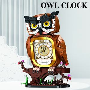2026 New Owl Clock Building Block Ornament Model – Educational Children’s Assembly Toy for Boys, Perfect New Year Gift