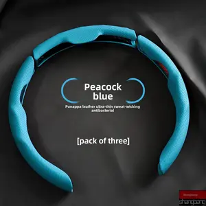 Car Nappa Leather Steering Wheel Cover for Men and Women, All-Season Universal, Non-Slip, Sweat-Absorbent, Wear-Resistant, Perforated