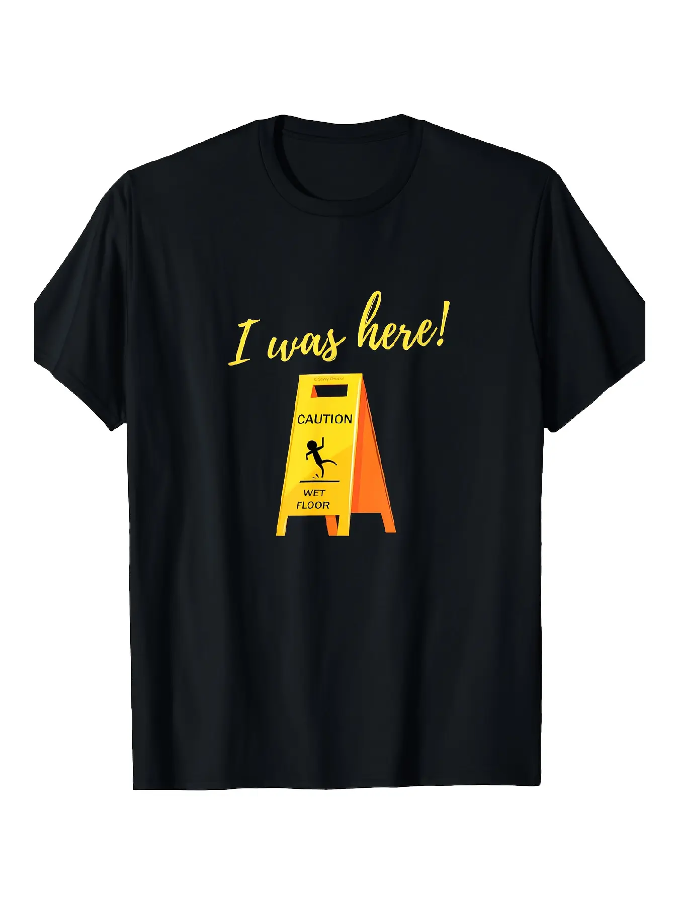 Funny Custodian Gift - I Was Here Wet Floor Graphi unisex soft cotton short sleeve t shirt, vintage graphic casual tee for men women teens, perfect birthday holiday gift for camping travel gym daily street  wear