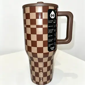 Hydrojug 40oz Traveler Checkered Drinkware Flask with Secure Lid and Handle Portable Water Bottlefor On-the-Go Use Stylish Tumbler Mug BottledWashable outdoorfun Classic