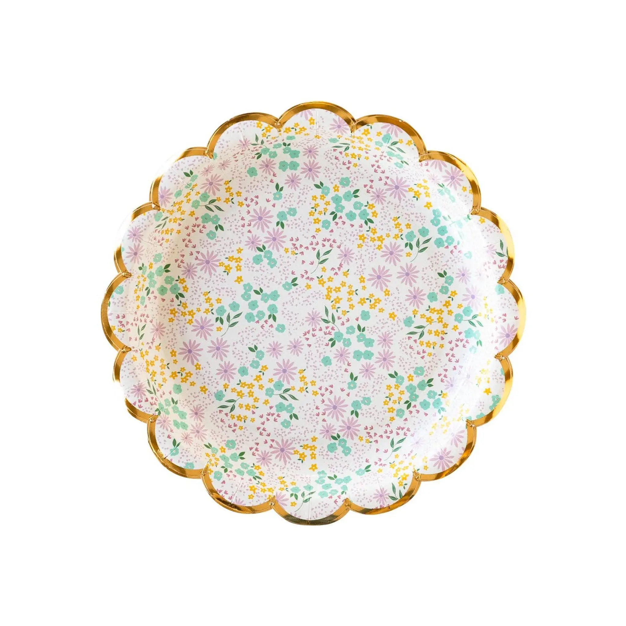 Ditsy Floral Round Scallop 7" Plate