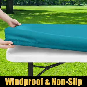 Hapihappy Rectangle Waterproof Table Cover Outdoor Picnic Camping Tablecloth Polyester Elastic Fitted Table Protector For Dinner