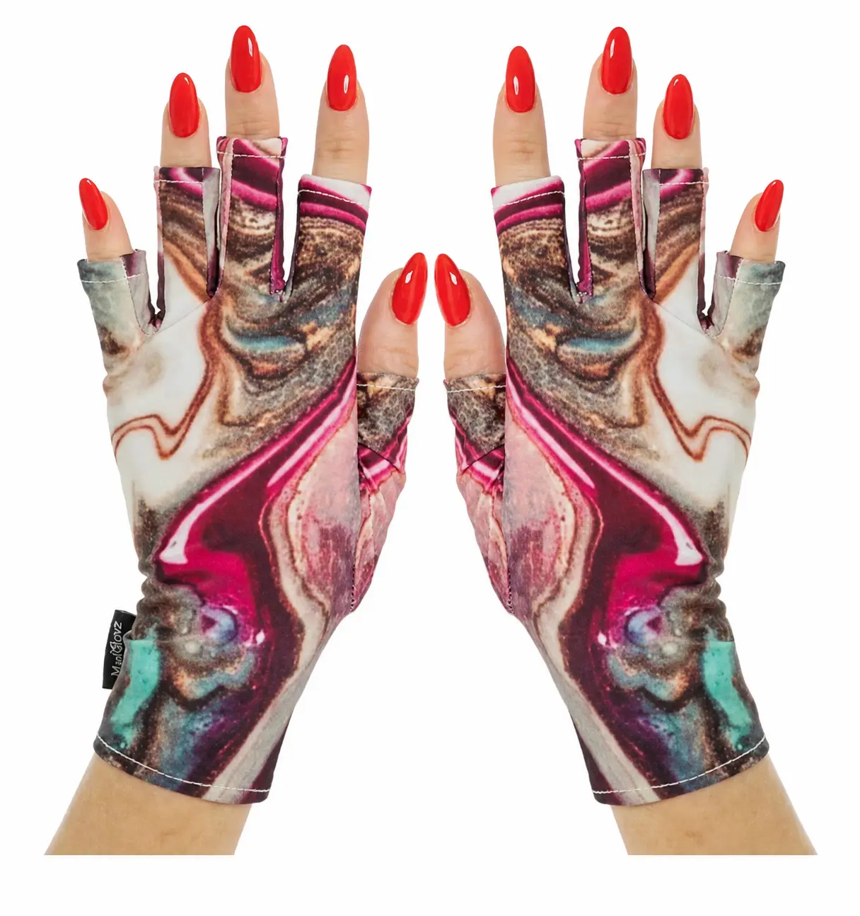 ManiGlovz The Original Dermatologist recommended UPF 50+ UV/ LED Protective Manicure and Sunblock Glove - Spilled Polish