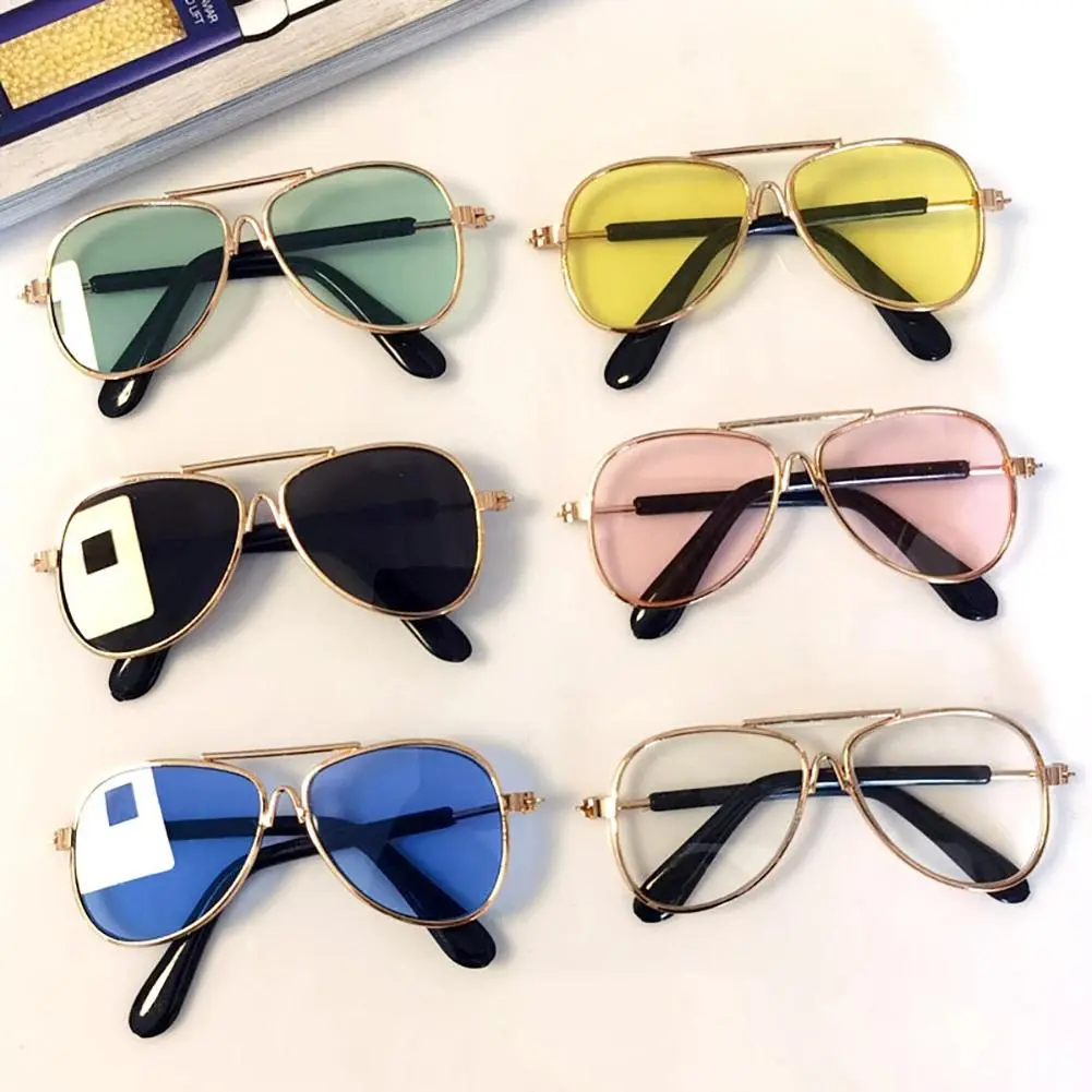 Pet Colored Sunglasses - Metal Resin Casual Eyewear for Cats & Dogs, Eye Protection, Fashion Design, 8*3.5cm-3.15*1.38inch, Durable Cool Lenses, Universal Fit Easy to Carry Photo Props