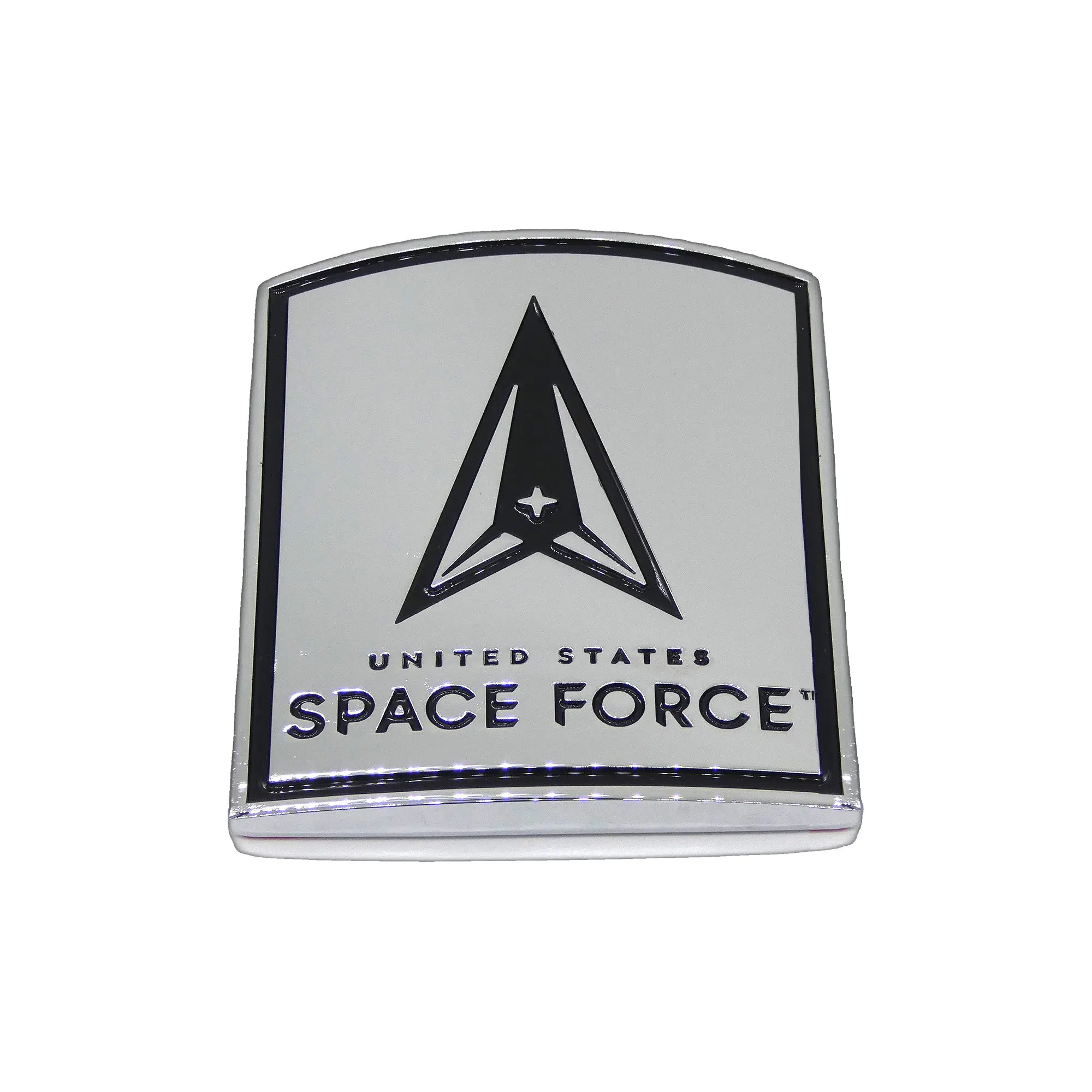 Space Force Chrome Square Auto Emblem