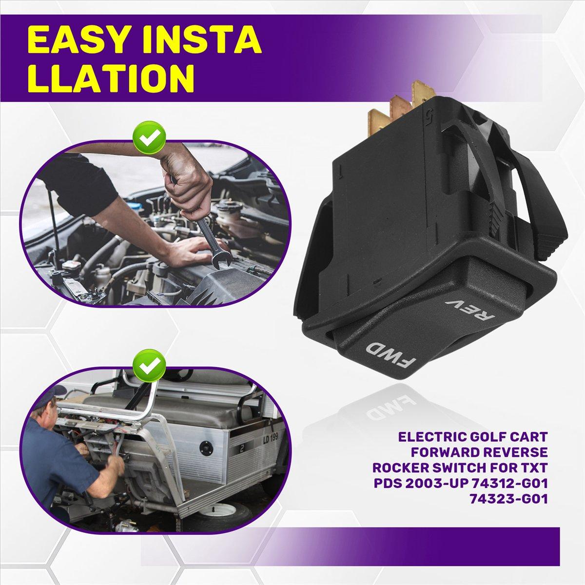 Electric Golf Cart Forward Reverse Rocker Switch for EZGO TXT PDS 2003-Up 74312-G01 74323-G01