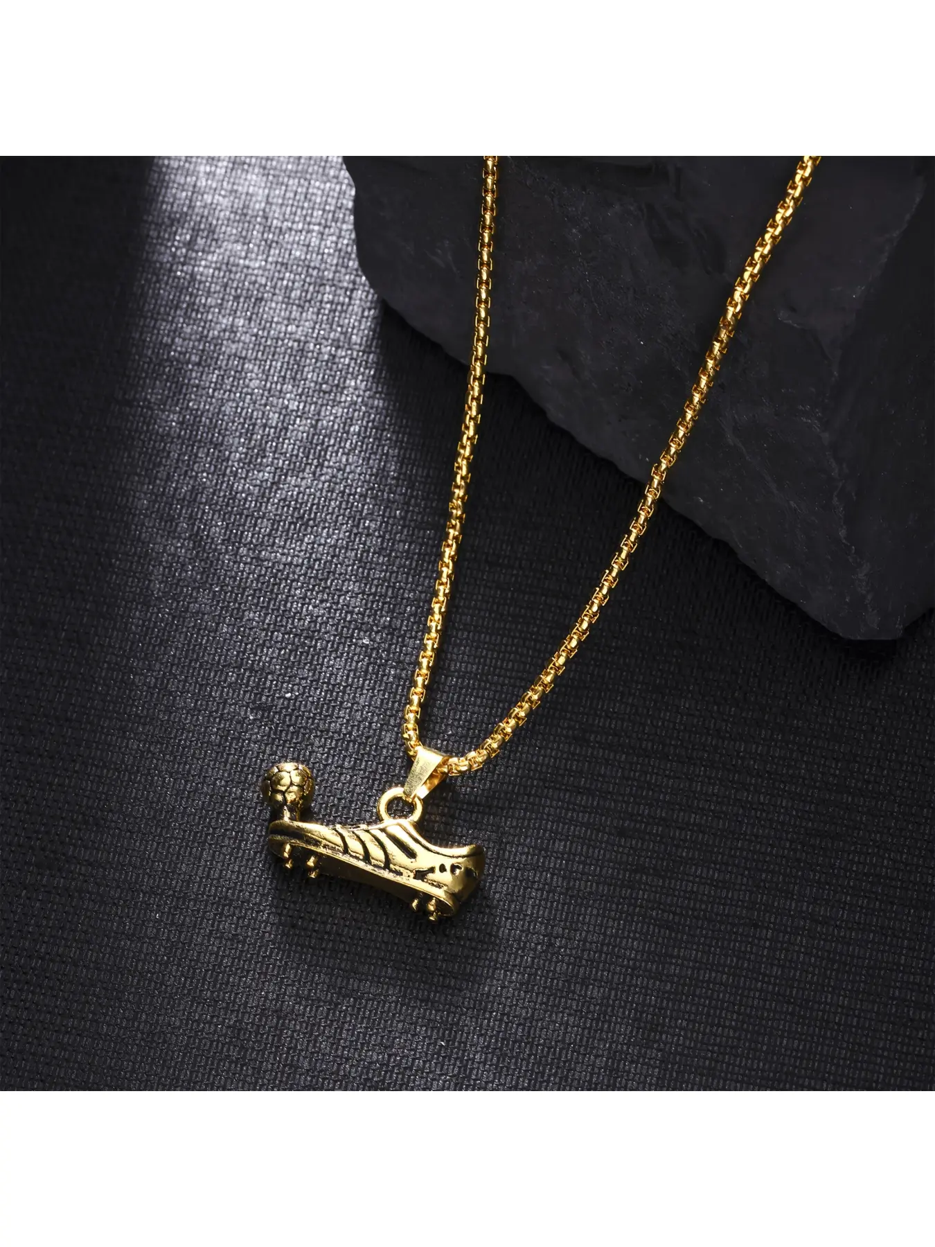 Mini Sports Football Shoes Pendant Necklace 2 Pcs Retro Punk Style Fashion Jewelry Hip Hop Street Style Chain