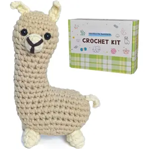 Crochet Kit for Beginners with Easy to Use Yarn, Crochet Hooks, Video Tutorial,  Amigurumi Craft  for  Women Adults (Llama)