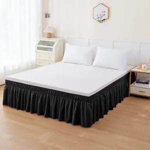 Mocassi 1-Piece 16 Inch Wrap Around Elastic Style Ruffled Bed Skirts Mocassi 1-Piece 16 Inch Wrap Around Elastic Style Ruffled Bed Skirts