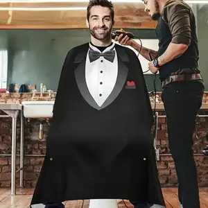 1 piece of black suit clothing scissors wrap, adjustable closed collar - professional anti-static apron, professional salon quality hair cutting cape.