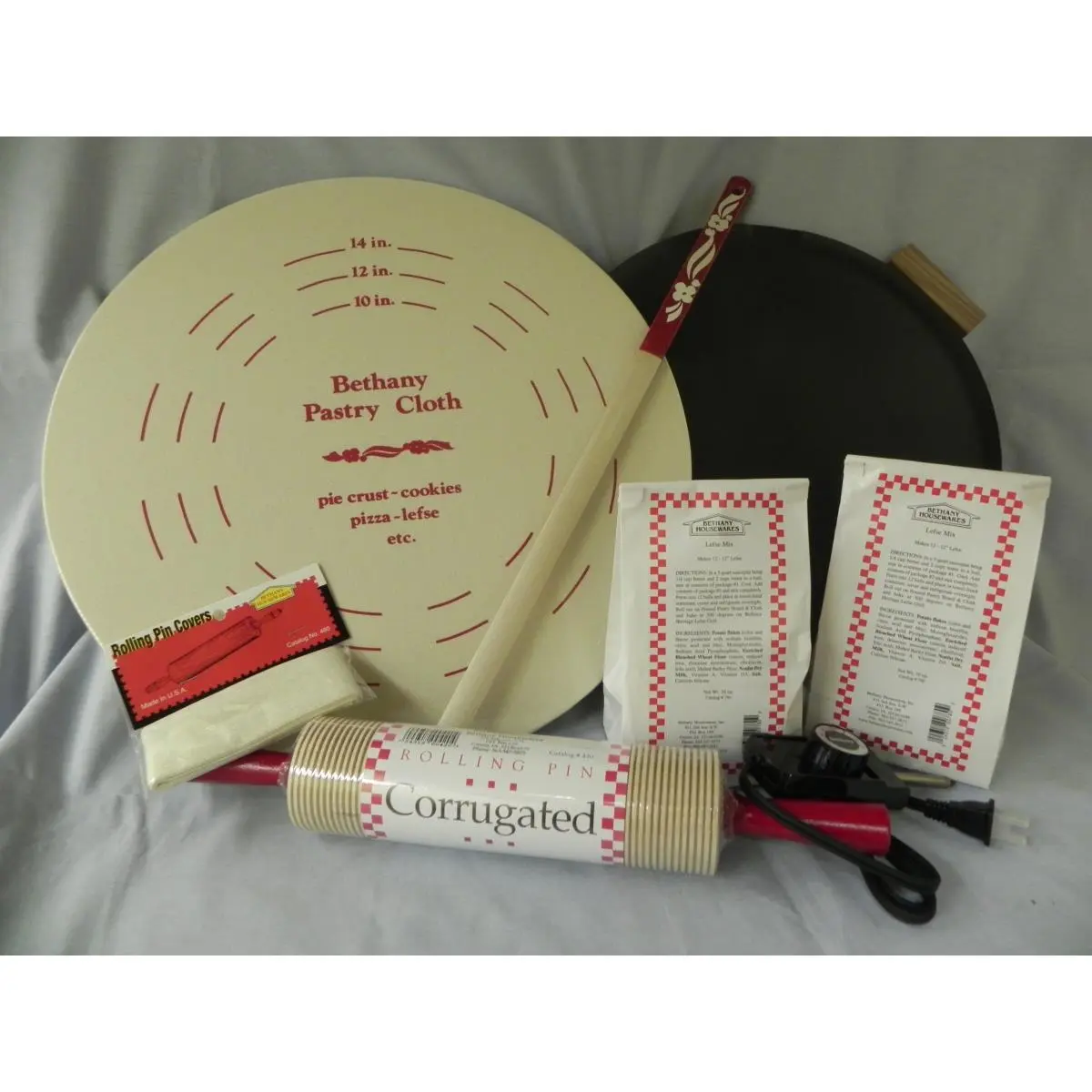 212 MAIN Bethany Housewares Complete Lefse Cooking Set - Nonstick Pastry Grill, Essential Nonstick Utensils, Included Mixes for Pastry and Food Preparation