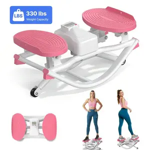 Portable Leg Training & Waist Twisting Ab Trainer Stair Stepper Machine - 330 lbs Capacity, Durable Compact Exercise Equipment for Home Gyms