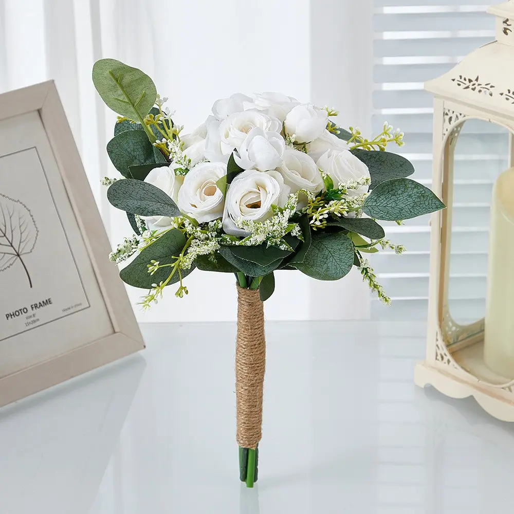 Bride Bridesmaids Handheld Flower Bouquet, Outdoor Wedding Decoration, Realistic Artificial Flowers, Photography Props, Event Decor, Artificial Flower Decorations, Faux Flowers