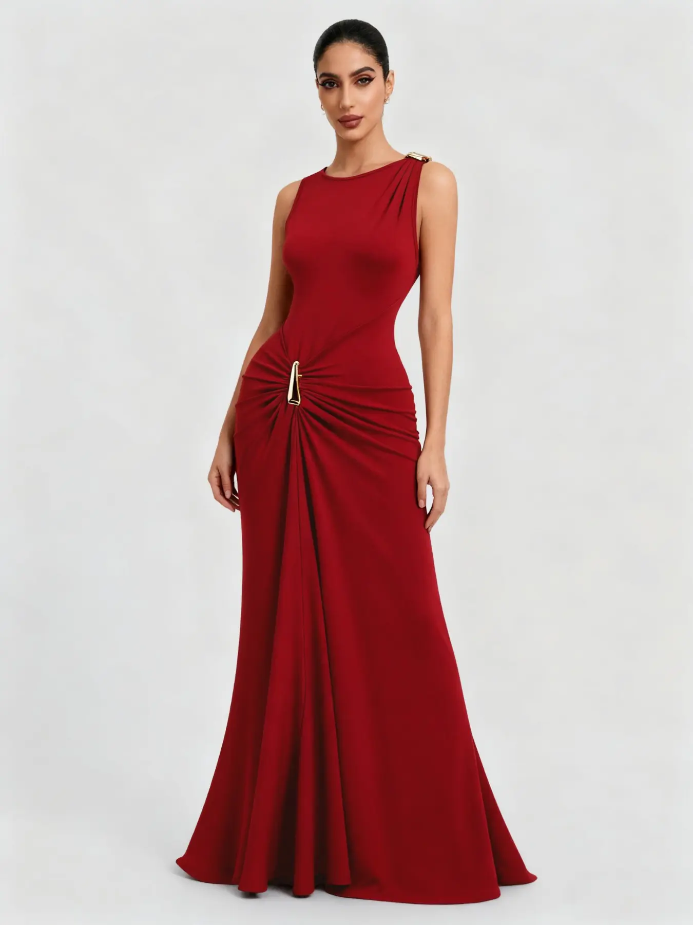Metal Buckle Ruched Asymmetrical Bodycon Dress, Fall Winter Party Dress, Business Casual Women's Evening Gown, Christmas Valentine's Day Long Dress - TikTok Shop Metal Buckle Ruched Asymmetrical Bodycon Dress, Fall Winter Party Dress, Business Casual Women's Evening Gown, Christmas Valentine's Day Long Dress - TikTok Shop