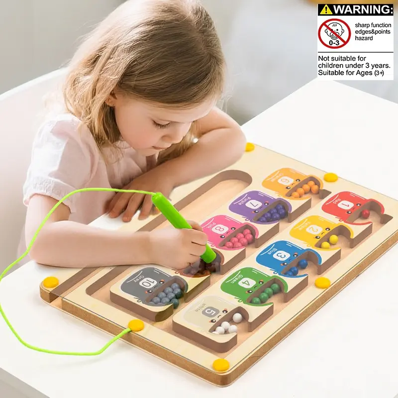Wooden Color Sorting Maze Puzzle, Wooden Stacking Puzzle, Creative Puzzle, Fine Motor Skill Development Toy, Educational Gift for Kids, Montessori Puzzles Gift, Halloween Thanksgiving Christmas Easter