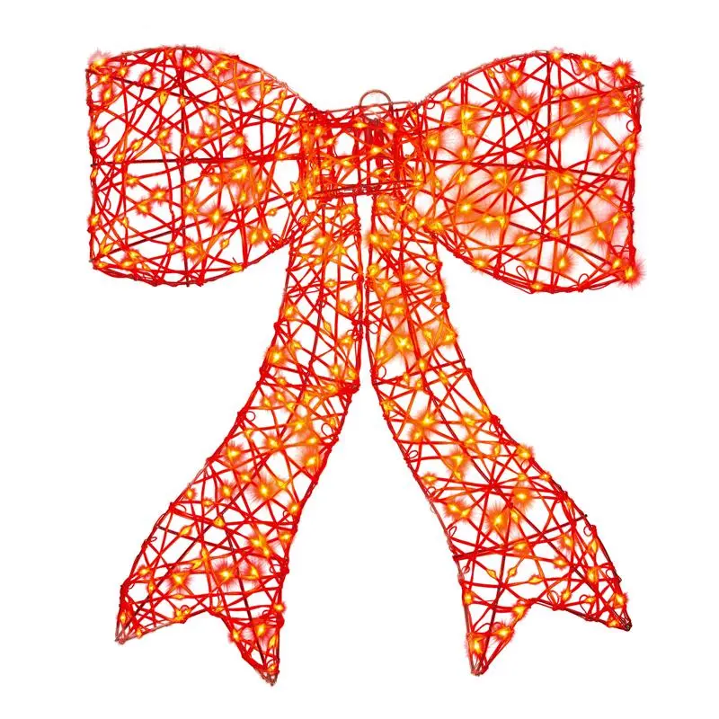 Sienna 9096412 Christmas LED Bow Hanging Decor, Red, 23.6 in, 240 Twinkling LED Lights, UL Approved Adapter, Indoor and Outdoor Use