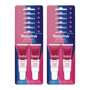 Vaseline Lip Therapy, Rosy Lips - 2 x 0.35 oz Lip Balm - Pack of 12
