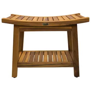 EcoDecors Harmony Gold 24" Solid Teak Shower Bench