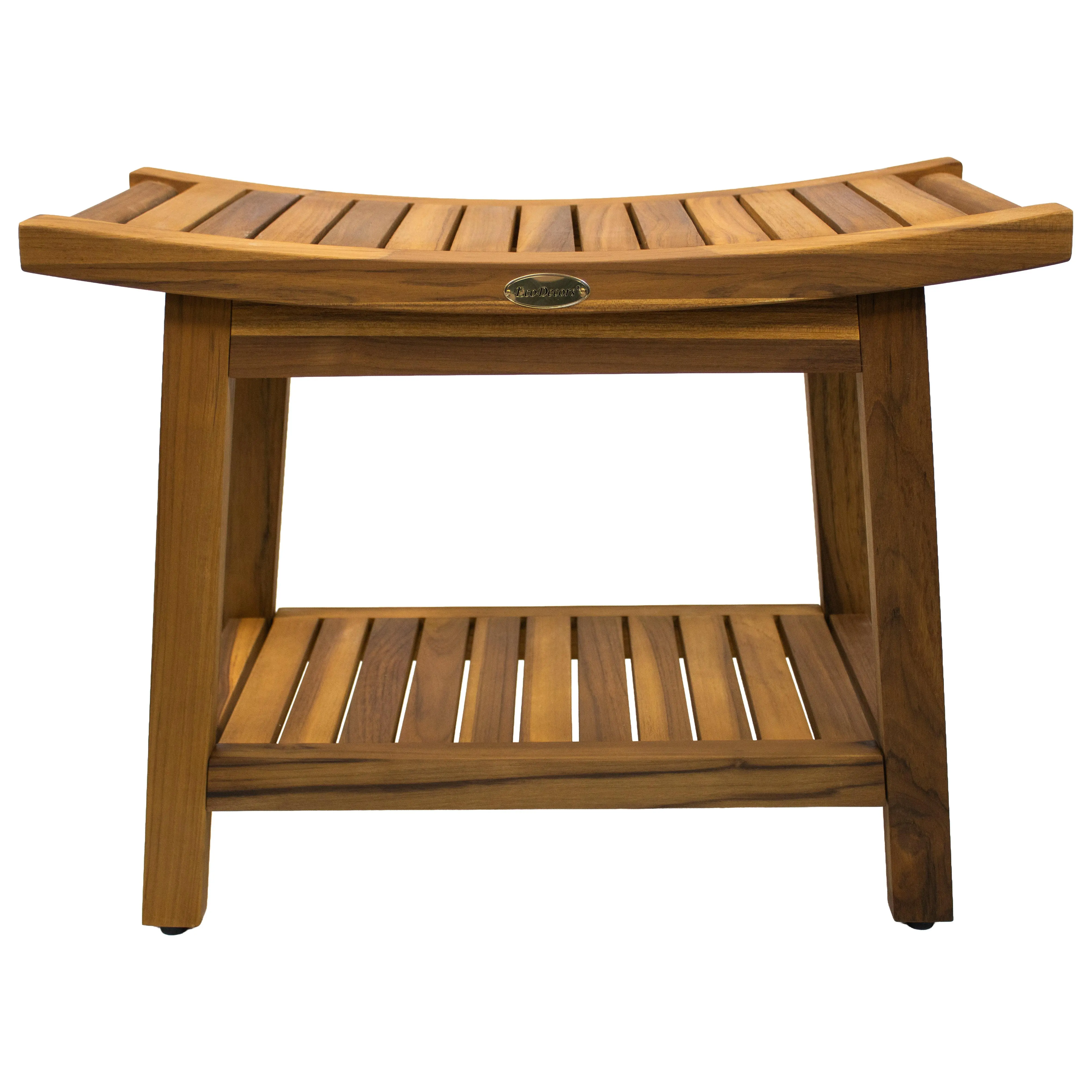 EcoDecors Harmony Gold 24" Solid Teak Shower Bench