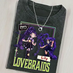 Youth & Adult Lily Lovebraids Poppy Playtime Sweatshirt, Poppy Playtime Game Character Tee, Horror Indie Game Fan Shirt, Creepy Cartoon Gamer Graphic Tee