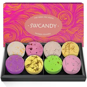 SWCANDY Shower Steamers Aromatherapy Teen Girl Gifts Trendy Stuff Travel Essentials for Women 8 Pcs Natural Essential Oils, Stress Relief Relaxation Home Spa Experience