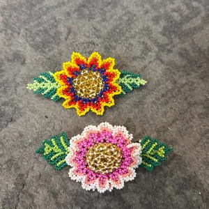 Beaded hair clips hand made in Mexico - broche de cabello hecho a mano - artesanía mexicana