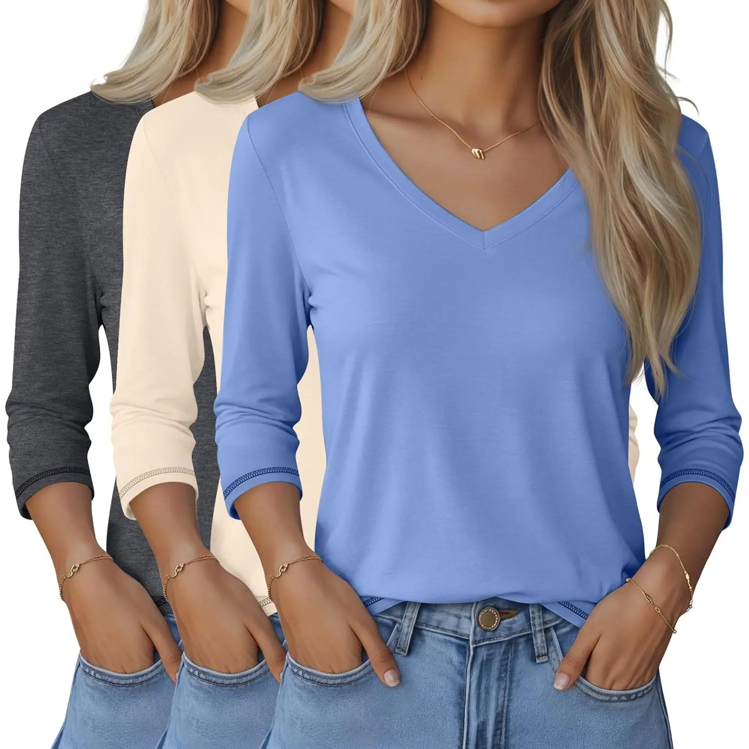 Sky Blue, Ivory, Dark Grey