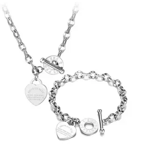 Proverbs 4:23 Prayer Bracelet - Elegant Necklace with Heart Pendant & 20cm Bracelet, Made with 316L Stainless Steel, Silver & Rose Gold Color