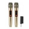 LMBGM W6 Gold Dual Wireless Handheld Microphones, Dual Mics, Rechargeable Karaoke Audio Device Vocal Mic Set with 6.35mm Receiver, Plug and Play, Clear Sound, Anti-Howling, 30M Stable Signal for Party, Wedding, Church and Speeches