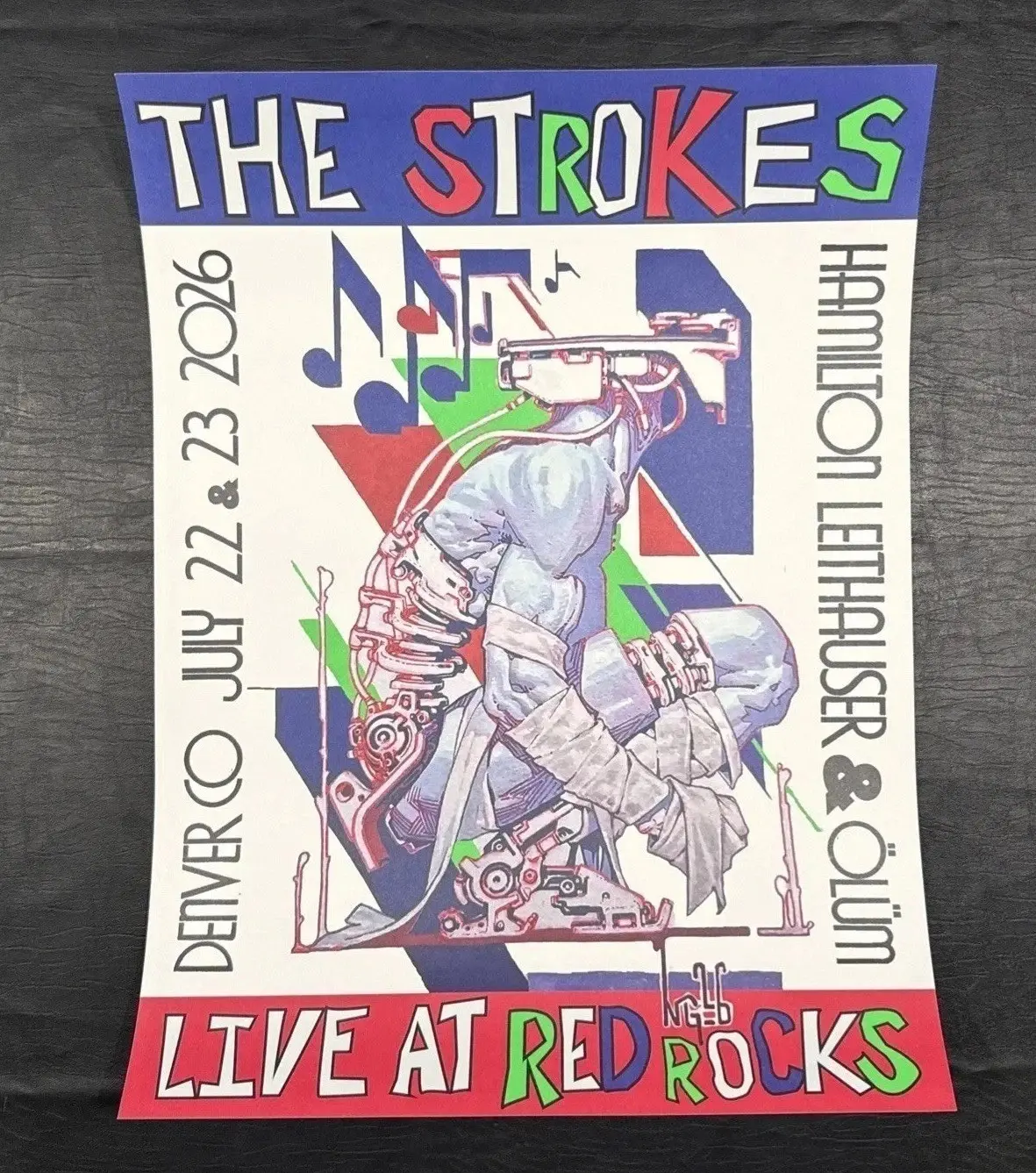 The Strokes Tour Red Rocks Amphitheatre In Morrison CO July 22, 23 2026 Posterv