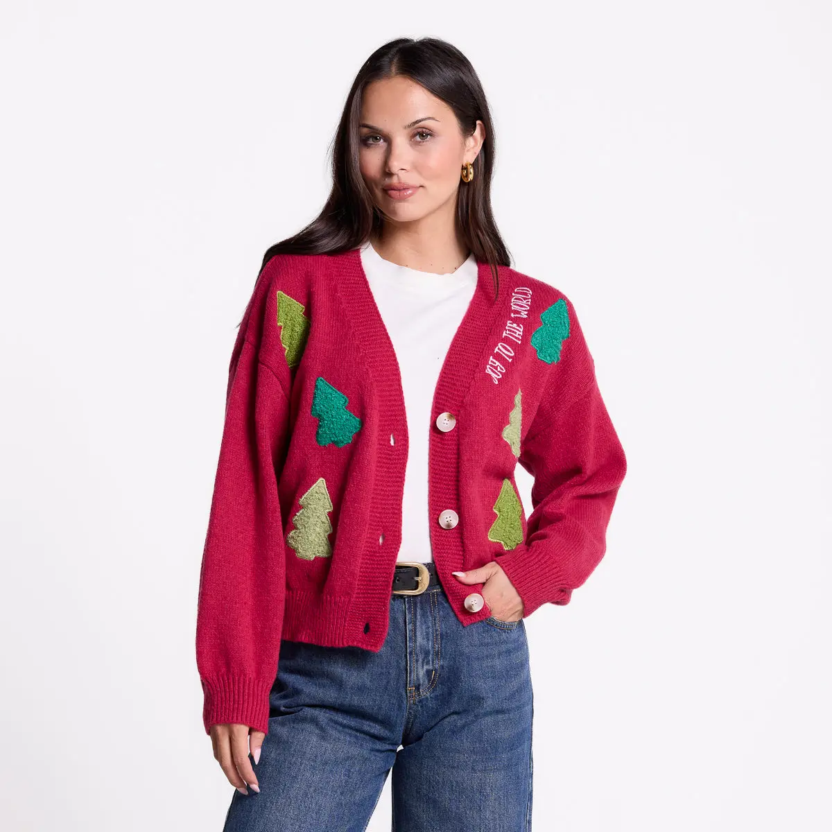 Joy to the World Embellished Cardigan