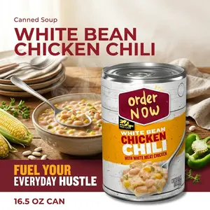Savory Chicken Chili With White Beans, Ready To Eat Comfort Food Soup, Protein Packed Hearty Meal Bowl Alternative, Easy Microwave Or Stovetop Heating, 16.5oz