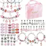 67-Piece DIY Jewelry Accessories with Charms Mix Beads Bracelet Kit for Girls Aged 6-10, Includes Jewelry Making Supplies & Portable Box, Bracelet Beads and Charms, Perfect Birthday Gift Idea, Jewelry Making Kits