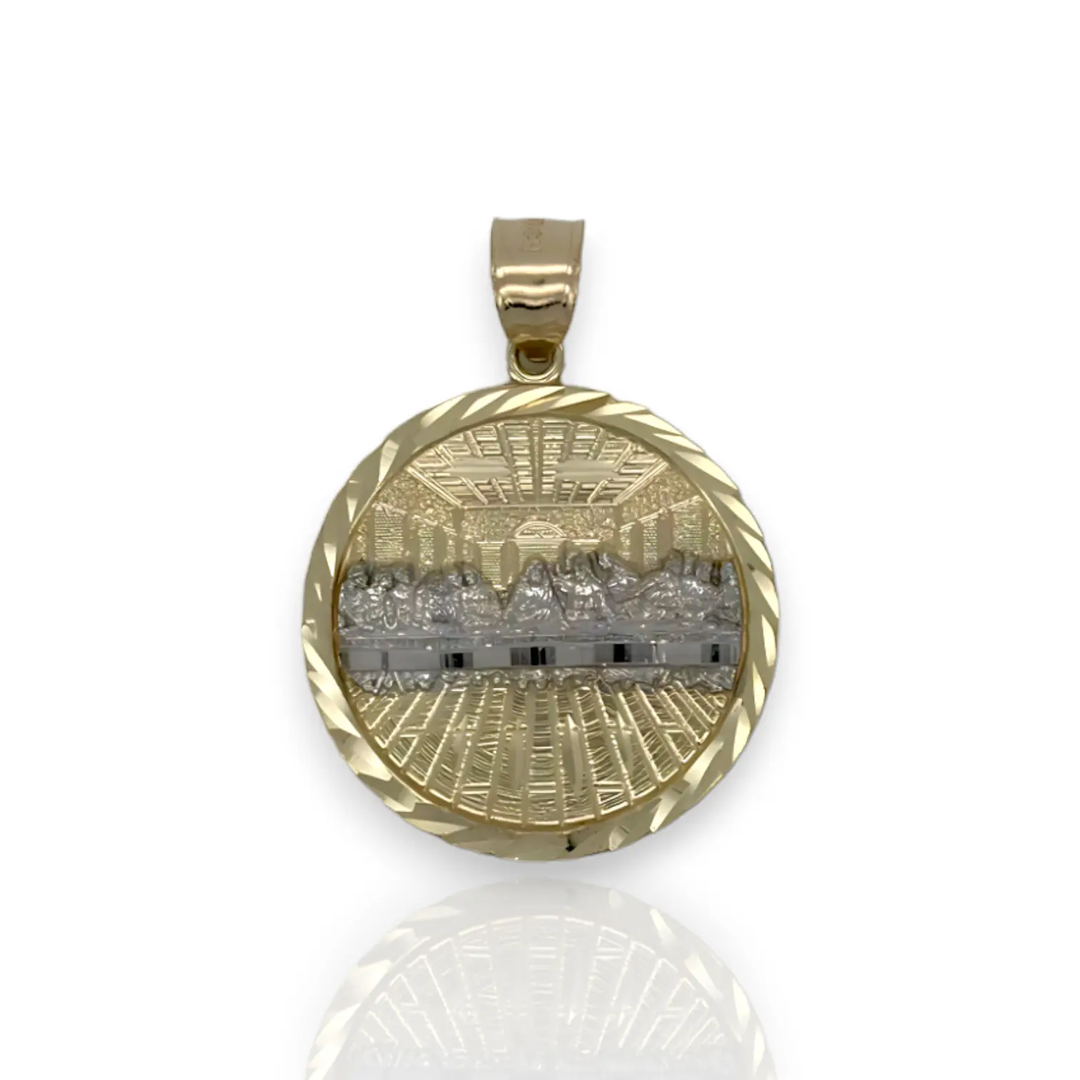 Last Supper Medallion Pendant - 10k Yellow Gold