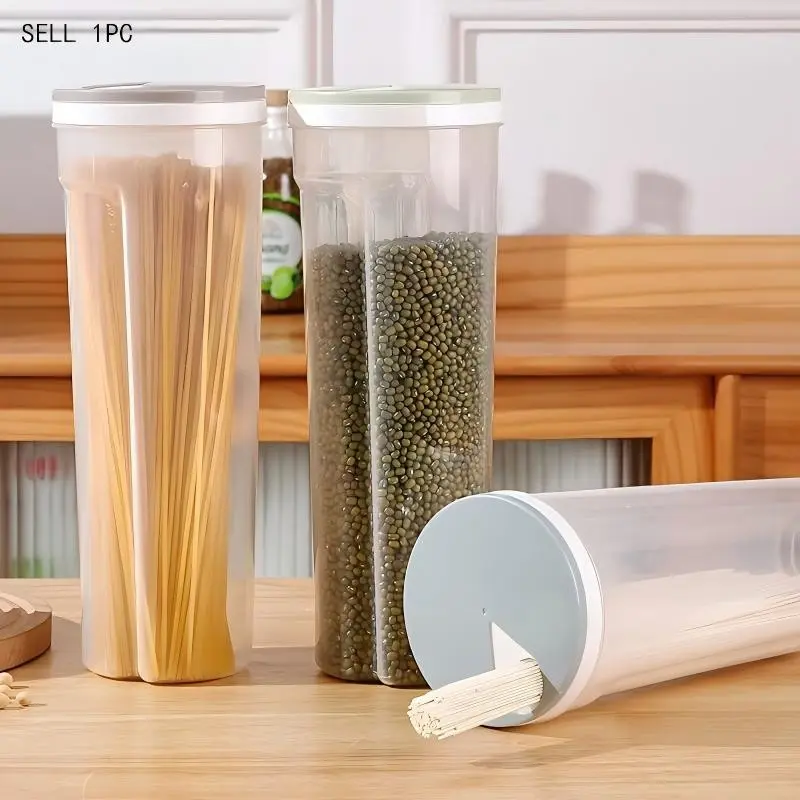 Large Capacity Pasta Storage Jar Canister, Transparent Plastic Sealed Food Storage Container with Lids, Clear Storage Jar Ideal for Noodles, Grains, Snacks, Kitchen Organization