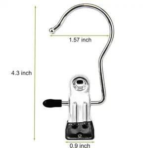 20-PACK Heavy Duty Hooks Clothes Pins &Hanging Clips for Closet Travel Pants Skirts SocksHandbags Wardrobe Organizer Water Proof Stainless SteelHanger Metal Clips